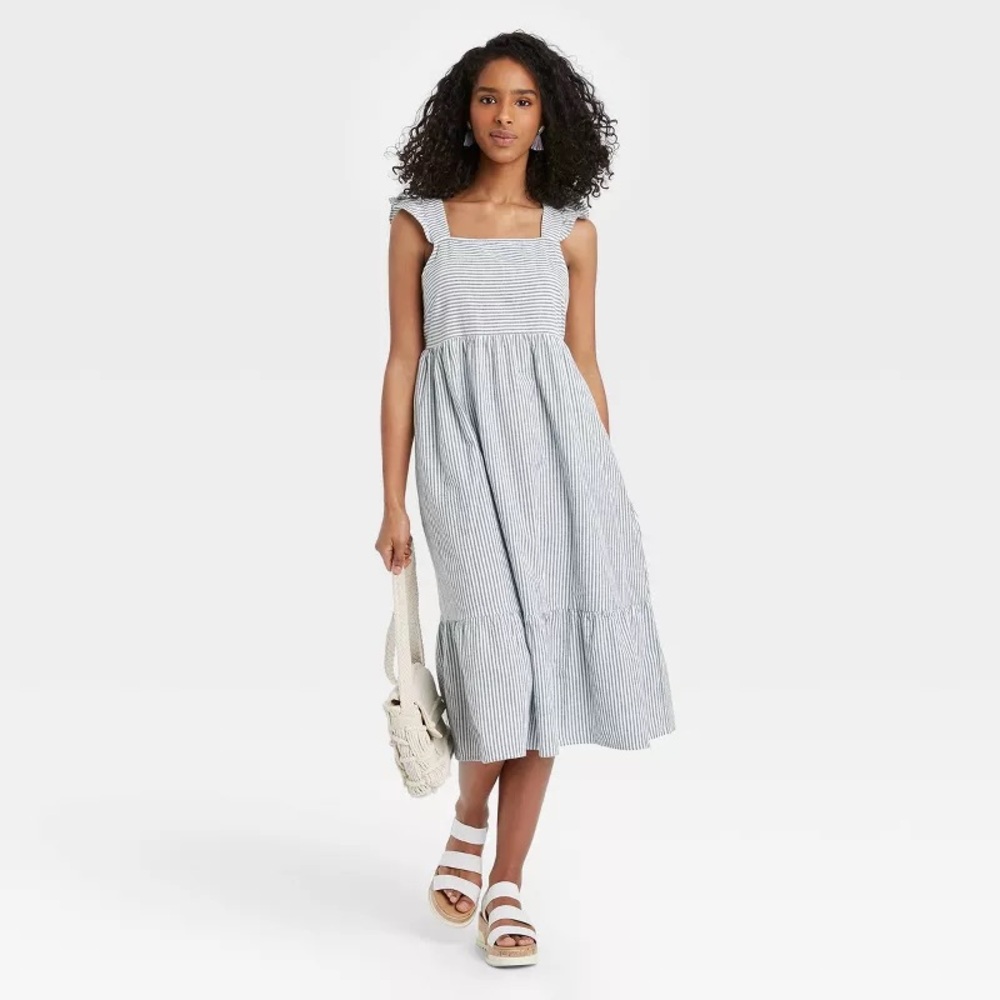 Striped Ruffle Sleeveless Dress - Universal Thread
